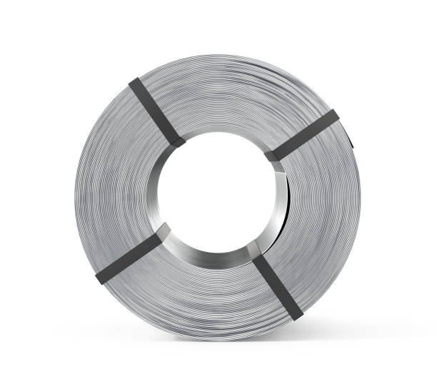 Sheet metal roll on a white background. 3d illustration